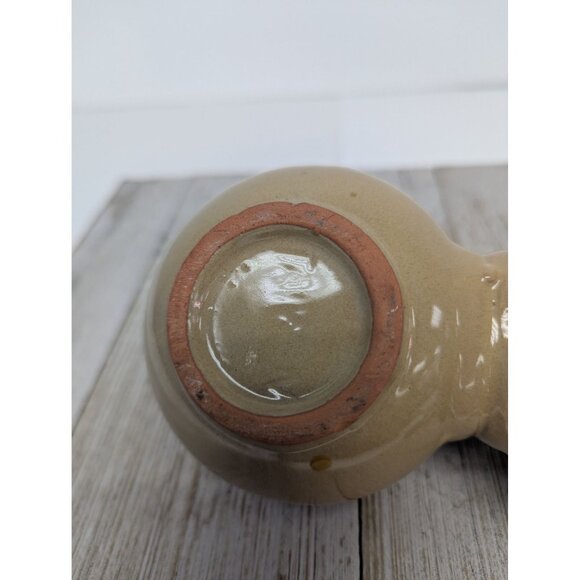 Vintage Dark Brown Glazed Stoneware Double Condiment Pot With Lids Spoons Taiwan - Picture 12 of 12